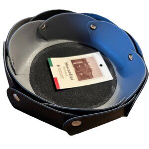 Moscardini Leather Round Valey Catch All Trays Set of 2